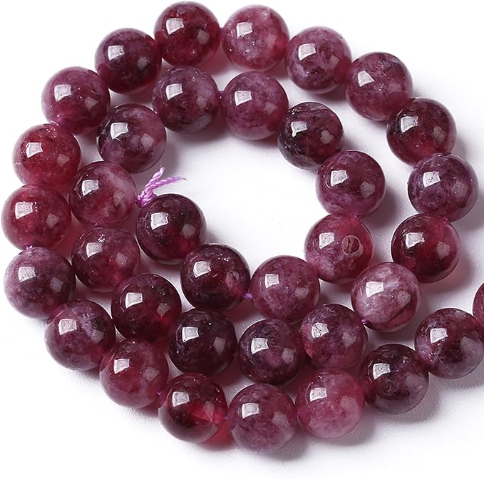 76PCS 10MM Natural Stone Kunzite Purple Jade Beads Round Loose Beads - Image 4