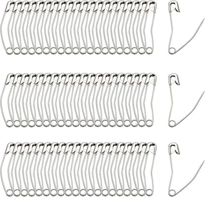 300Pcs Curved Safety Pins Size 1, 1-1/16 inch / 27mm Quilting Basting Pins by Qjaiune
