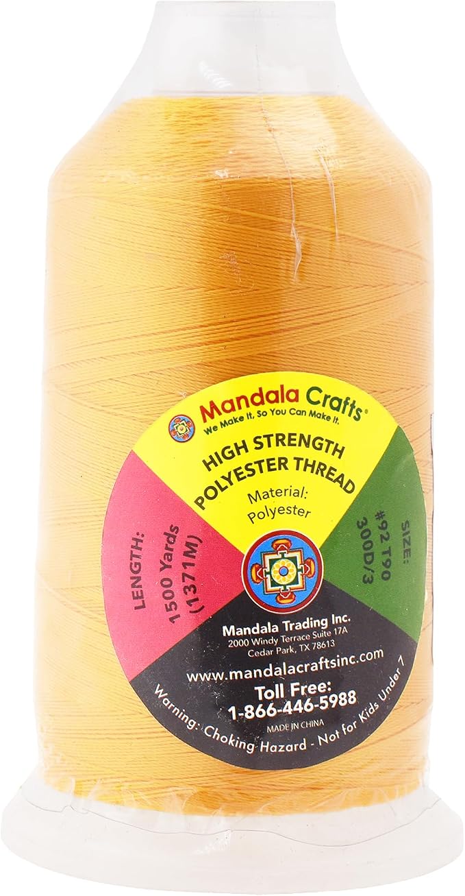Mandala Crafts Gold Heavy Duty Thread -1500 Yds Tex 90 Thread - Image 3