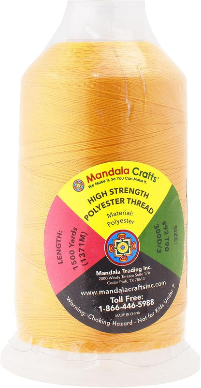 Mandala Crafts Gold Heavy Duty Thread -1500 Yds Tex 90 Thread - Image 3