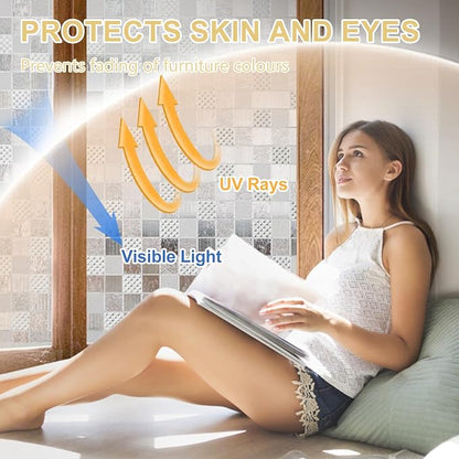 Window Privacy Film Decorative for Front Door, Bathroom Static Cling Stained - Image 4