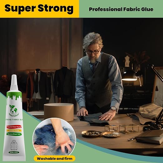 Fabric Glue Permanent, 60ml Super-Strong Clear Washable Fabric Adhesive - Image 7