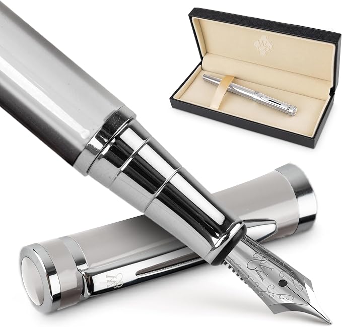 Wordsworth & Black Fountain Pen Set, Medium Nib, Includes 6 Ink Cartridges and by WordsworthBlack