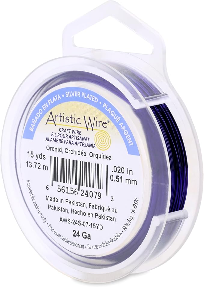 Artistic Wire, 24 Gauge Silver Plated Tarnish Resistant Colored Copper Craft by ArtisticWire