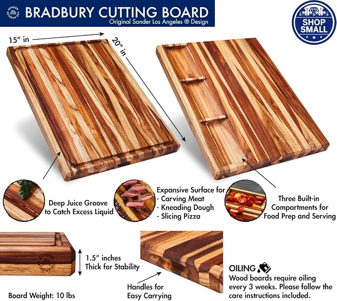 Sonder Los Angeles, XL Thick Teak Wood Cutting Board - Image 2