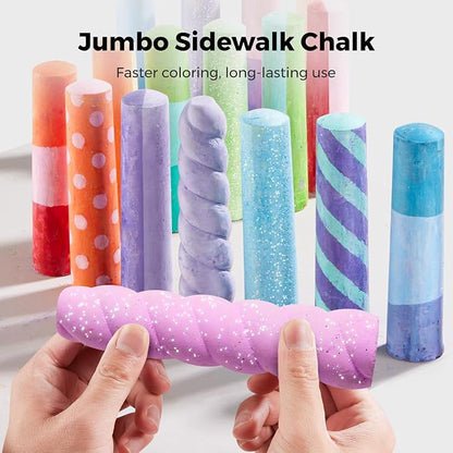 Jar Melo 38 PCS Sidewalk Chalk for Kids- Colored Sidewalk Chalk - Image 2