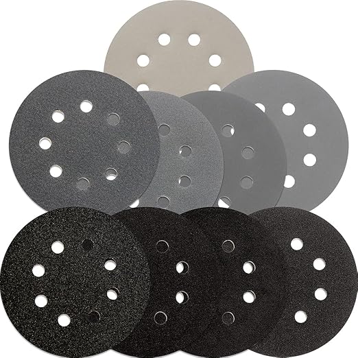5 inch Wet Dry Sanding Discs Hook & Loop 54 pcs, 80 120 180 220 400 600 1000 by SFSTEADFAST