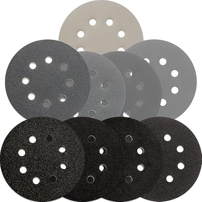 5 inch Wet Dry Sanding Discs Hook & Loop 54 pcs, 80 120 180 220 400 600 1000 by SFSTEADFAST