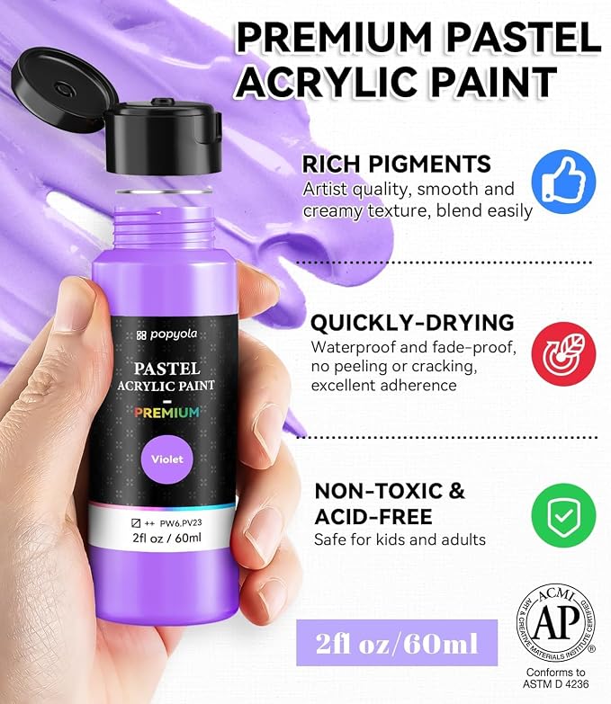 64 PCS Pastel Acrylic Paint Set - Image 7