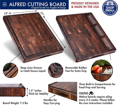 Sonder Los Angeles Alfred Cutting Board Made in USA | Black Walnut End Grain - Image 2
