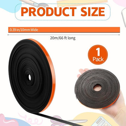 Magnetic Tape Roll Thin Strips, 0.39 Inch x 66 Feet Magnetic Board Dividers - Image 2