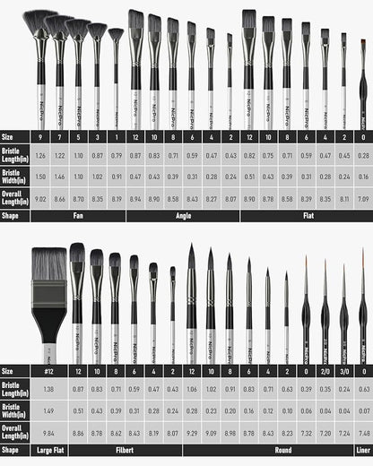 Nicpro 36pcs Paint Brush Set, Professional Paintbrushes - Image 5
