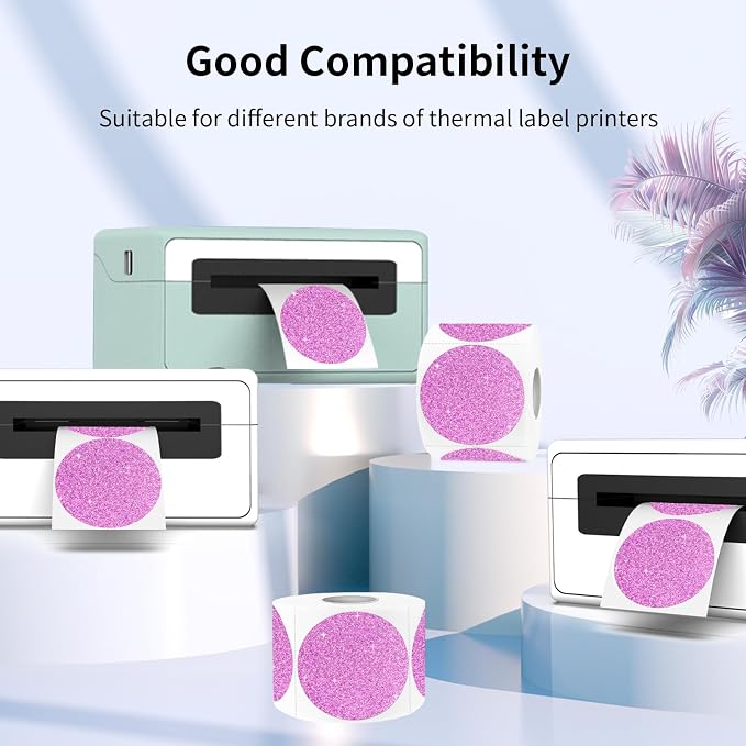 2" Holographic Thermal Label Stickers, Round Direct Thermal Label Stickers - Image 2