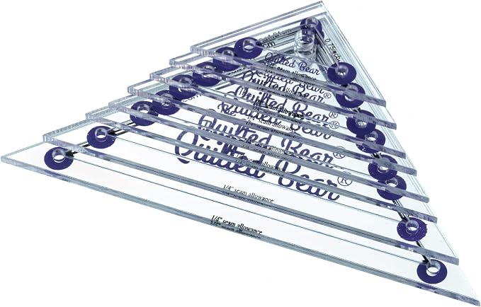 The Quilted Bear Right Angle Triangle Quilting Templates – 8 Clear Non-Slip by TheQuiltedBearsProducts