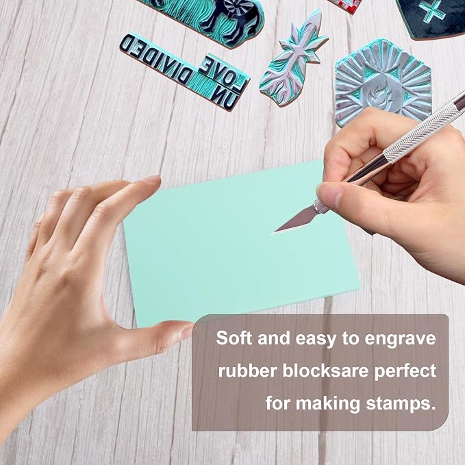 25 Pcs 4"x6" Rubber Carving Blocks, Linoleum Blocks, Stamp Carving Blocks - Image 4