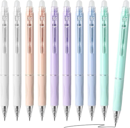 Temiary 10 Pcs Retractable Erasable Gel Pens, Fine Point 0.5 mm, Make Mistakes by Temiary