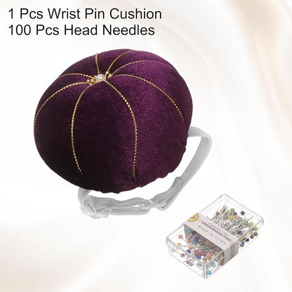 HARFINGTON Wrist Pin Cushion Wristband Sewing Pincushion Polyester Pin Holder - Image 3