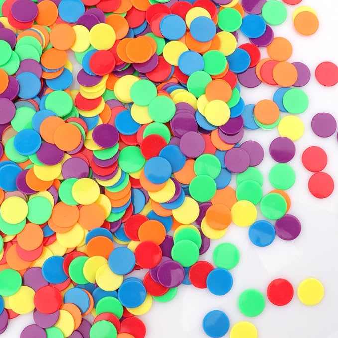 Coopay 300 Pieces Counters Counting Chips Plastic Markers Mixed Colors - Image 2