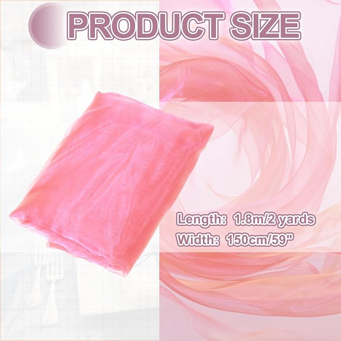 MECCANIXITY Iridescent Sheer Organza Fabric, 2 Yards x 59 Inches Solid - Image 2