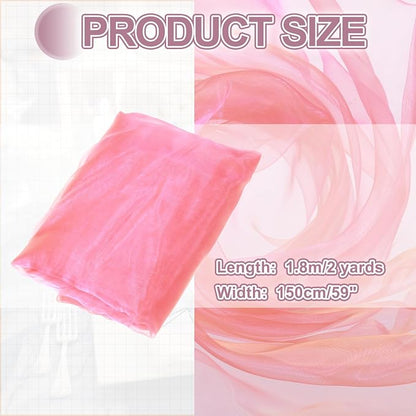 MECCANIXITY Iridescent Sheer Organza Fabric, 2 Yards x 59 Inches Solid - Image 2