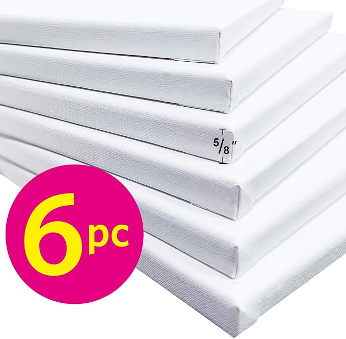PHOENIX Stretched Canvas for Painting 12x16 Inch/6 Value Pack, 8 Oz Triple - Image 2
