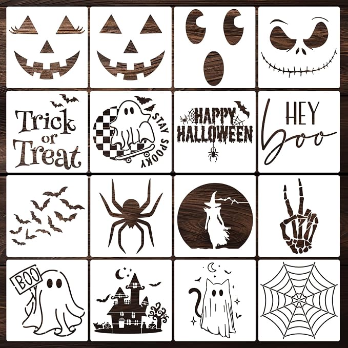 Halloween Stencils for Door Mats 8” Ghost Face Stencil Boo Trick or Treat by zosylley