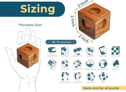 BSIRI 16 in 1 Wooden Brain Teaser Puzzles - Image 5