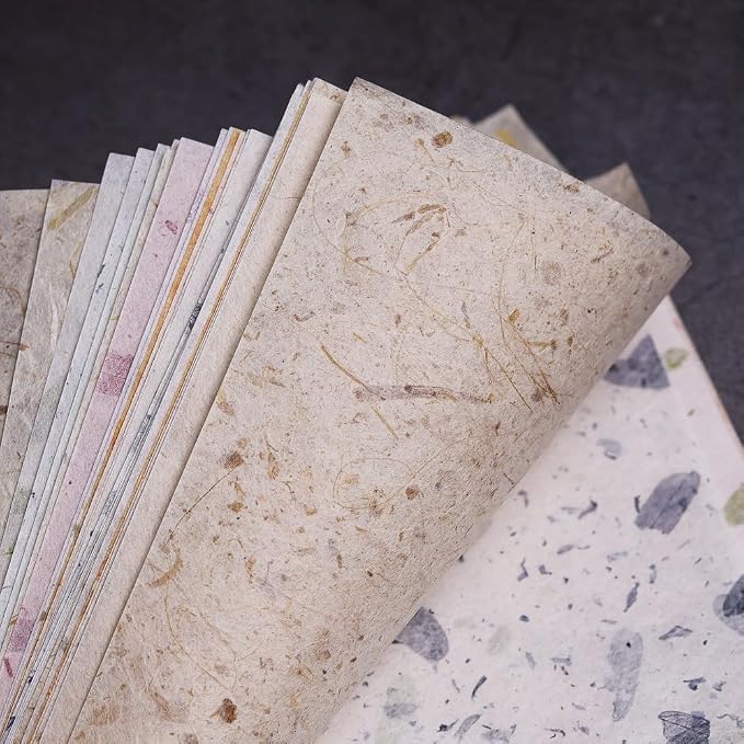 Natural Banana bark, leavse etc., 6 x 6 Inches Square Origami Paper Arts - Image 7
