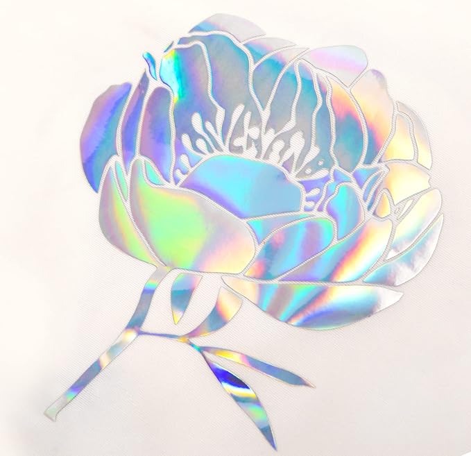 VINYL FROG Metallic Foil HTV Vinyl Roll 12" x5ft Holographic Silver Heat - Image 7
