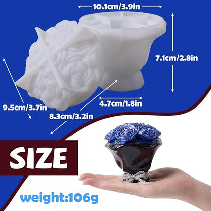 Epoxy Resin Storage Box Silicone Molds A Bouquet of Roses Jar - Image 2