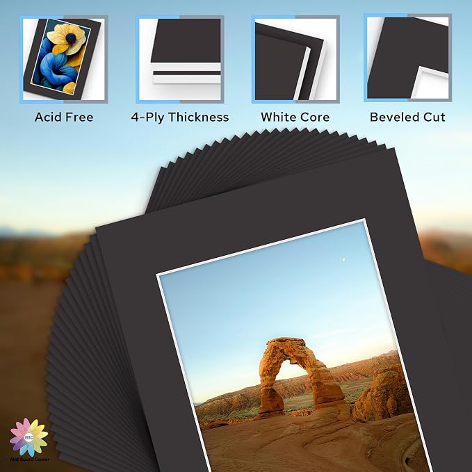 Mat Board Center, 11x14 for 8x10 Black Mat Kit - Image 3