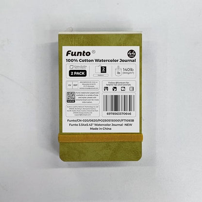 Funto Watercolor Journal 2-Pack, 44 Pages Each, 100% Cotton Hot Press, PU - Image 7