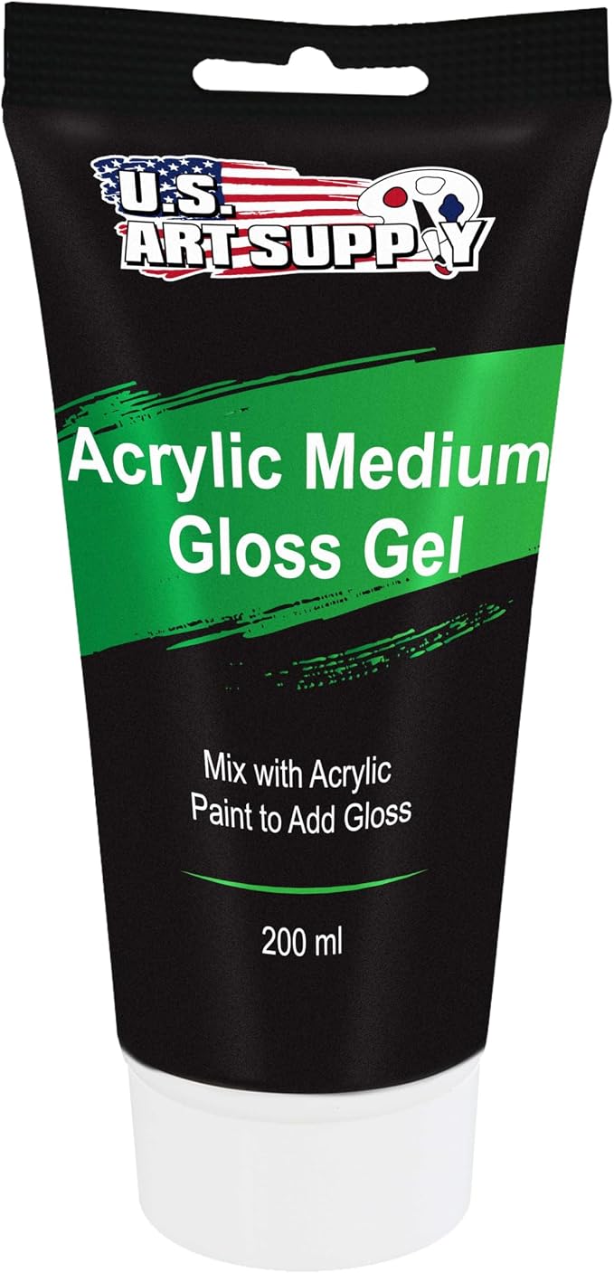 U.S. Art Supply Clear Acrylic Gel Medium Gloss, 200ml by USArtSupply