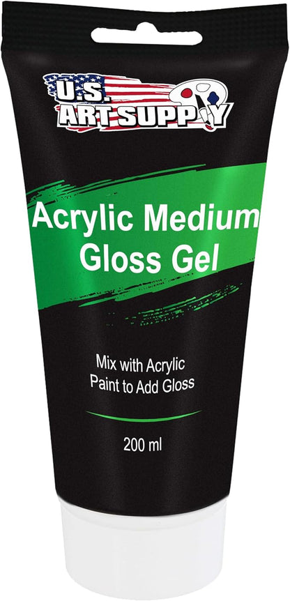 U.S. Art Supply Clear Acrylic Gel Medium Gloss, 200ml by USArtSupply