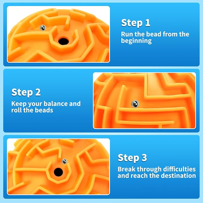 YongnKids 4 Pack 3D Puzzle Maze Ball Toys| Brain Teaser Puzzles Maze Game - Image 3