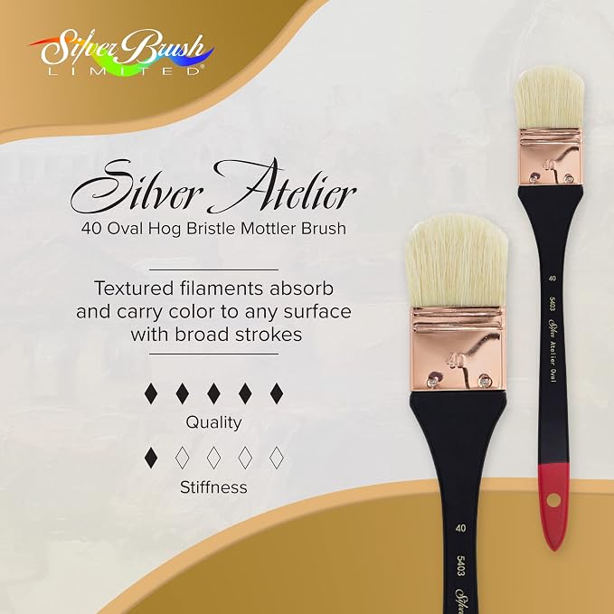 Silver Brush Limited 5403-40 Silver Atelier Oval Mottler Paintbrush - Image 2