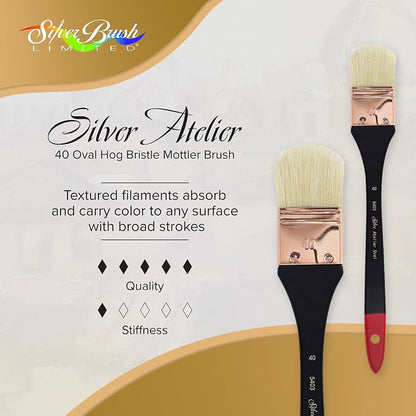 Silver Brush Limited 5403-40 Silver Atelier Oval Mottler Paintbrush - Image 2