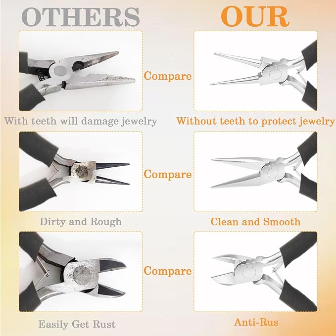 10 Pack Jewelry Pliers Set, Mini Pliers Set, Jewelry Making Include Flat - Image 4