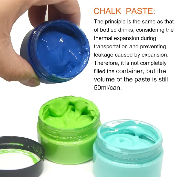 6PCS Chalk Paste with 3 Mini Squeegee, Screen Printing Ink, Chalk Paste - Image 6