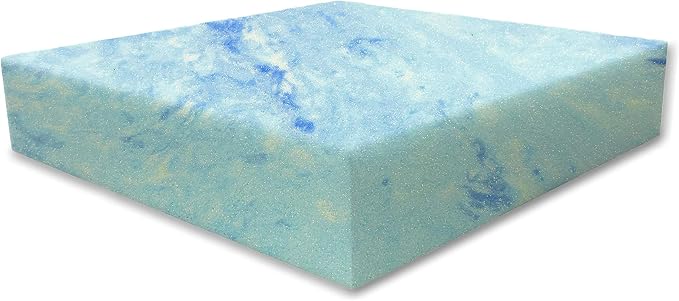 FoamRush 2"x 24" x 24" Gel Cooling Memory Square Foam Cushion, Upholstery Foam by FoamRush