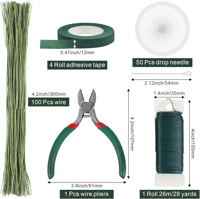 DSUWAZU Floral Tape and Wire Arrangement Tools Kit, Boutonniere Pin - Image 2