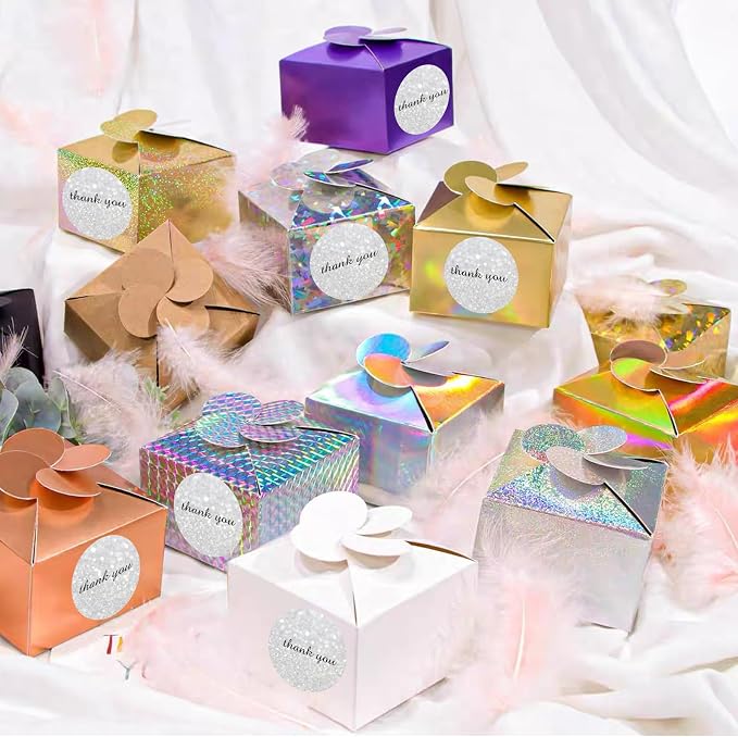 2" Circle Holographic Thermal Label Stickers, Round Printable Rainbow Glitter - Image 4
