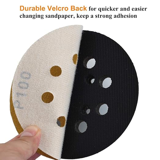 5-Inch 8-Hole Hook and Loop Sanding Discs 100-Grit Random Orbit Sandpaper - Image 4