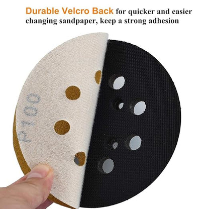 5-Inch 8-Hole Hook and Loop Sanding Discs 100-Grit Random Orbit Sandpaper - Image 4