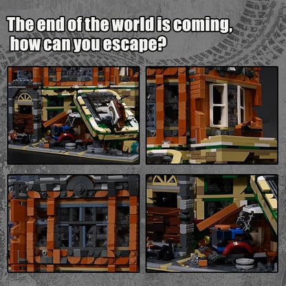 Retro Modular Buildings City Sets, Abandoned Expert Garage and Rusted Cars - Image 4
