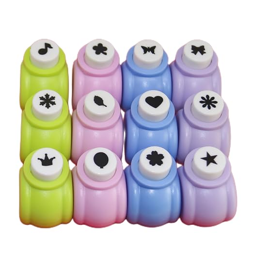 Punch Craft Set, 12 Pack Multicolored Shapes Hole Punch Great - Image 4