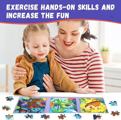 3 in 1 Toddlers Animal Magnetic Jigsaw Puzzle, Travel Puzzles - Image 2