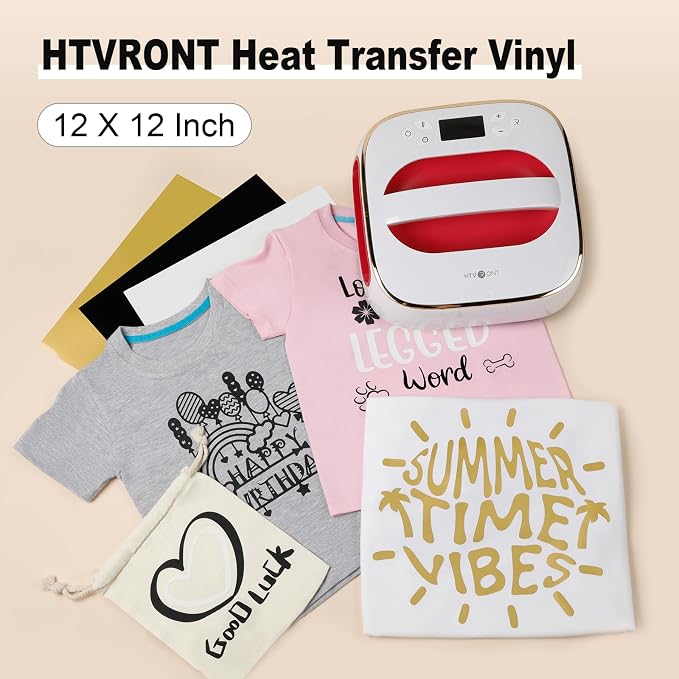 HTVRONT Gold HTV Heat Transfer Vinyl Bundle: 10 Pack 12"x12" Iron on Vinyl - Image 6