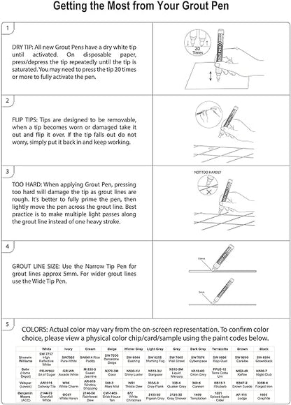 Grout Pen Beige Tile Paint Marker: Waterproof Grout Paint, Tile Grout Colorant - Image 4