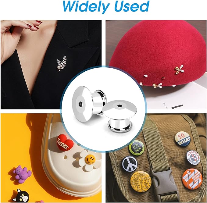 20PCS Locking Pin Back Locking Pin Keeper Clasp, Metal Pin Backing - Image 5
